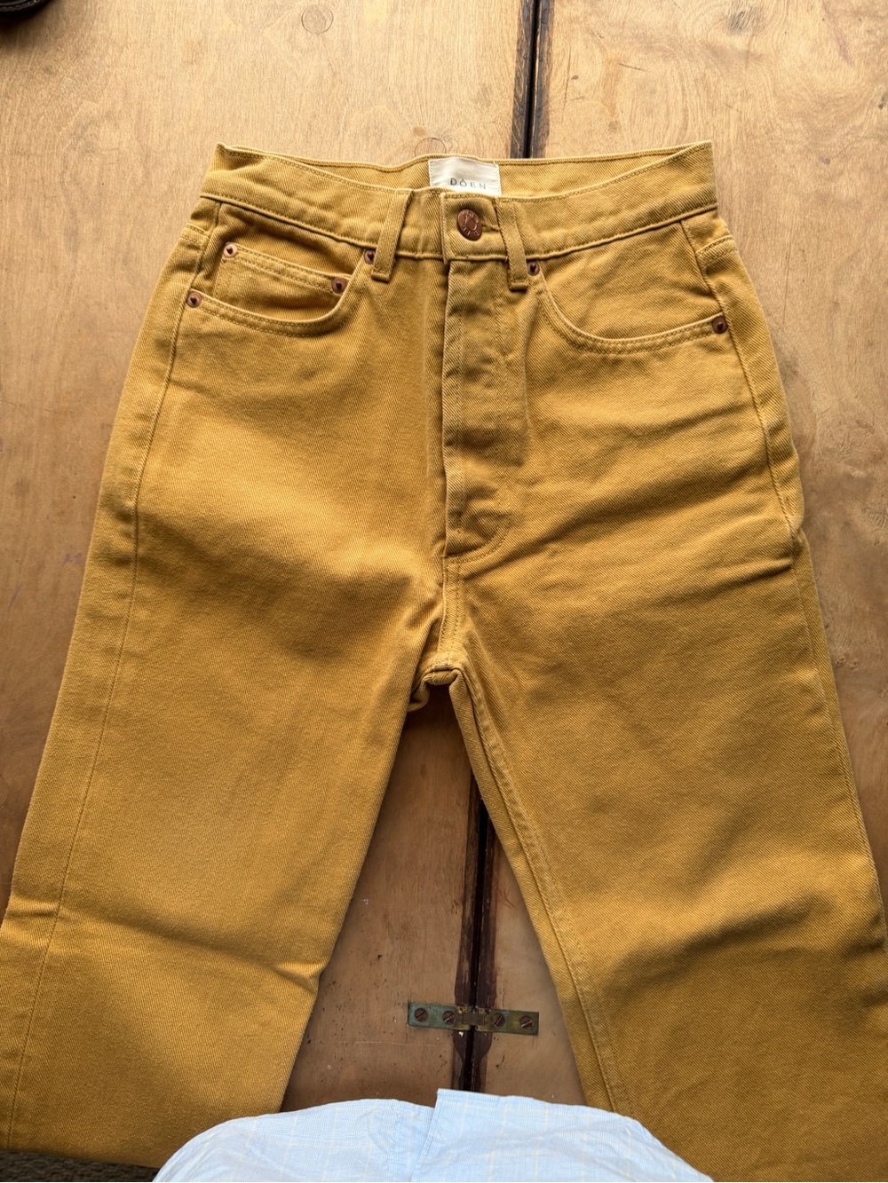 Doen Yellow High-Rise Straight Jeans